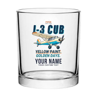 Thumbnail for Piper J-3 Cub - Cartoon + Name - Special Whiskey Glass