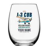 Thumbnail for Piper J-3 Cub - Cartoon + Name - Water & Drink Glass