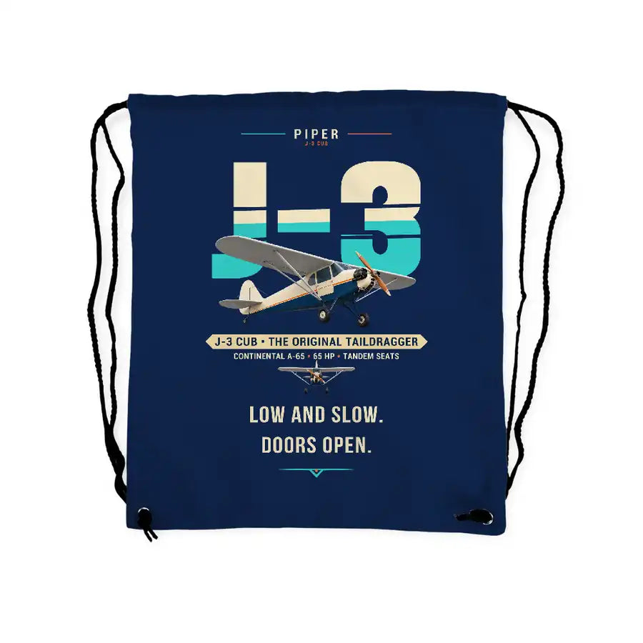 Piper J-3 Cub - Drawstring Bag - Original - Dark Blue
