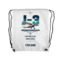 Thumbnail for Piper J-3 Cub - Drawstring Bag - Original + Name - White
