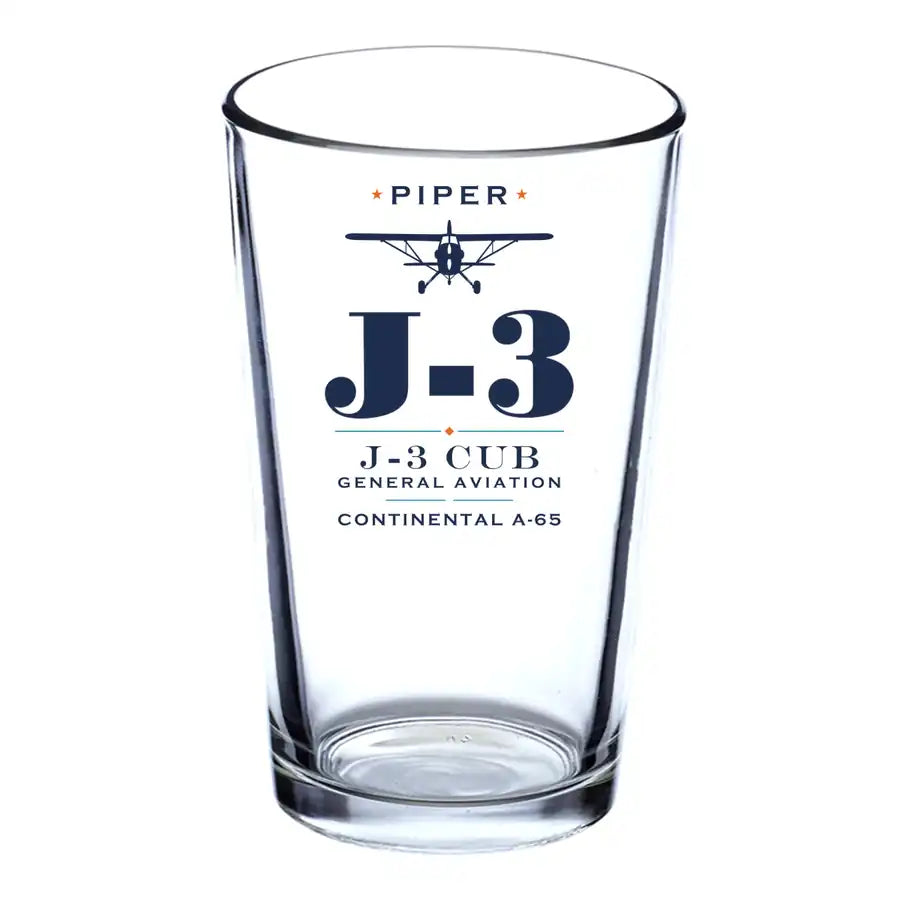 Piper J-3 Cub - Heritage - Beer & Water Glass