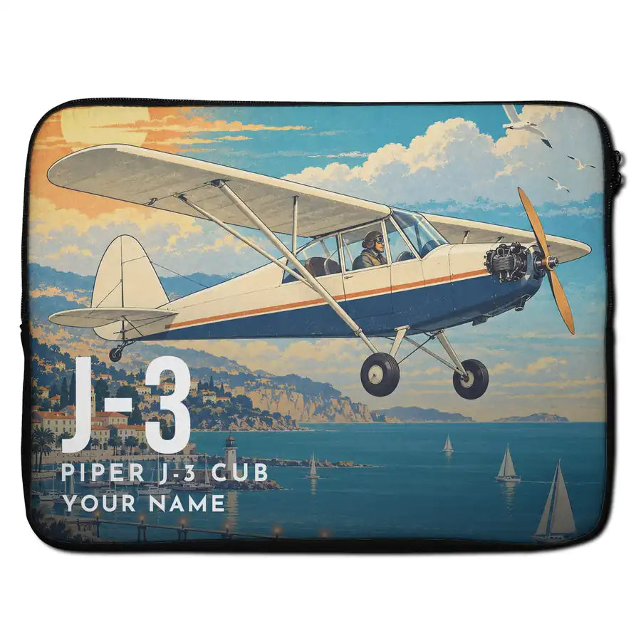 Piper J-3 Cub - Laptop Sleeve + Name