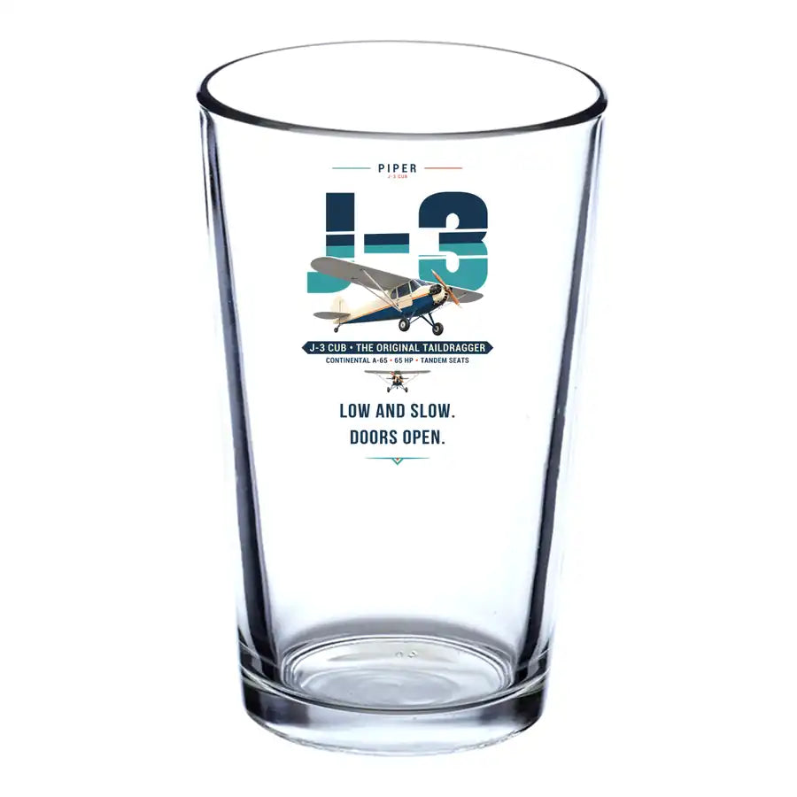 Piper J-3 Cub - Original - Beer & Water Glass