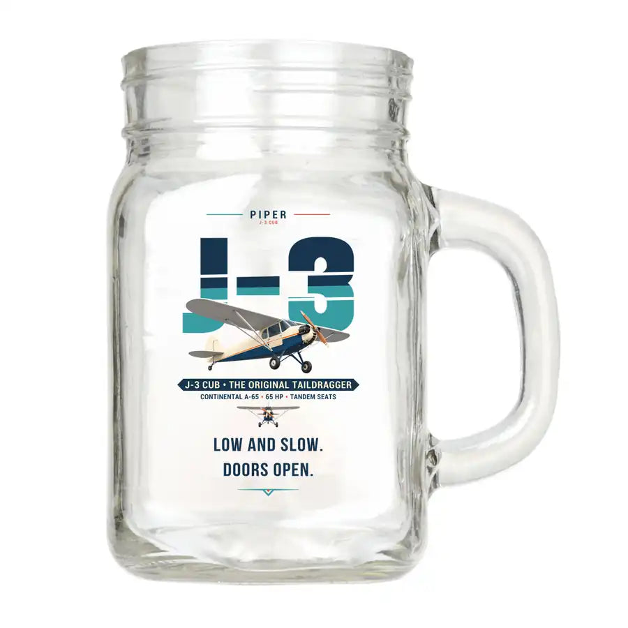 Piper J-3 Cub - Original - Cocktail Glass (Mason Jar)