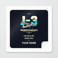 Thumbnail for Piper J-3 Cub - Original + Name - Square Sticker - Peel