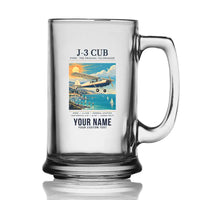 Thumbnail for Piper J-3 Cub - Poster + Name - Beer Glass with Holder
