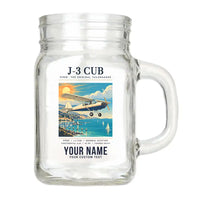 Thumbnail for Piper J-3 Cub - Poster + Name - Cocktail Glass (Mason Jar)