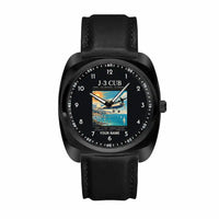 Thumbnail for Piper J-3 Cub - Poster + Name - Luxury Cushion - Black and Black Strap