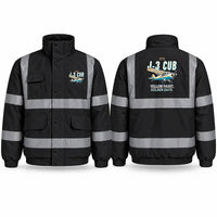 Thumbnail for Piper J-3 Cub Reflective Winter Jackets - Cartoon - Black
