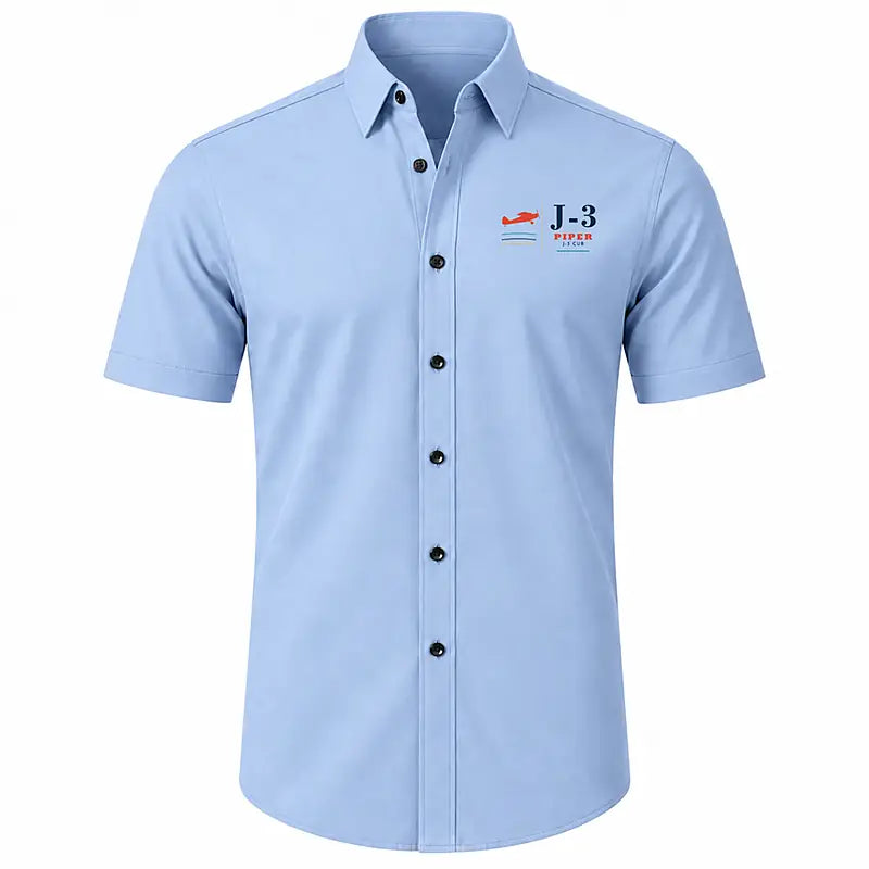 Piper J-3 Cub - Short Sleeve Shirt - Poster - Light Blue