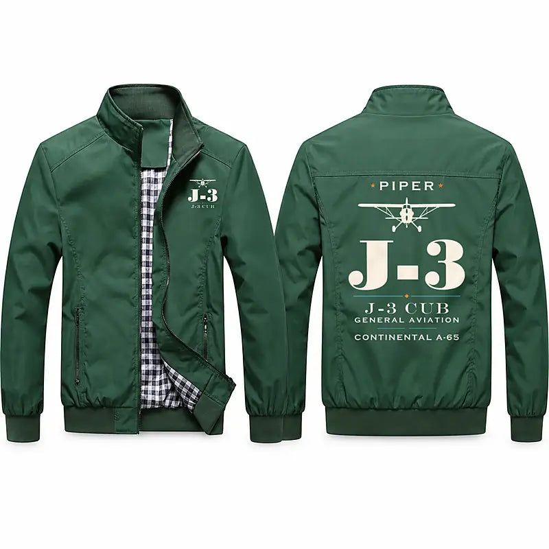 Piper J-3 Cub Stylish Jackets - Stand Collar - Heritage - Green