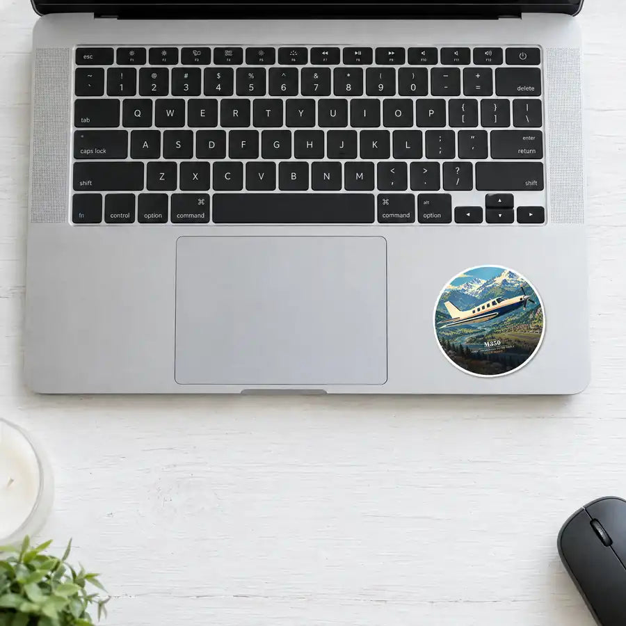 Piper M350 - 3D + Name - Circle Sticker - Laptop