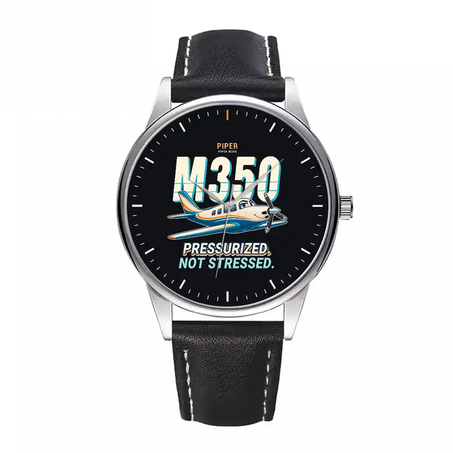 Piper M350 - Cartoon - Leather Strap - Black Leather Strap