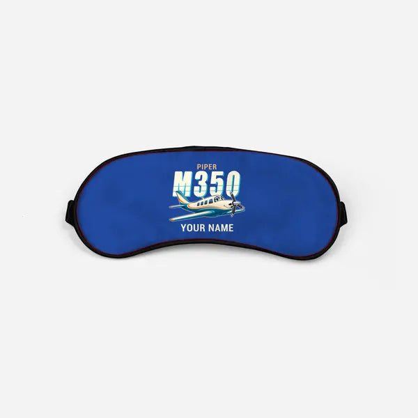 Piper M350 - Cartoon + Name - Sleep Mask - Blue