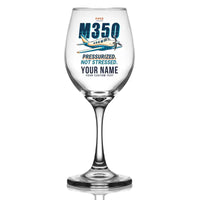 Thumbnail for Piper M350 - Cartoon + Name - Wine Glass