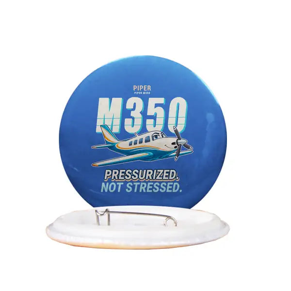 Piper M350 - Cartoon - Pin - Blue