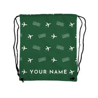 Thumbnail for Piper M350 - Drawstring Bag - 3D Pattern + Name - Green