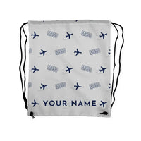 Thumbnail for Piper M350 - Drawstring Bag - 3D Pattern + Name - Light Gray