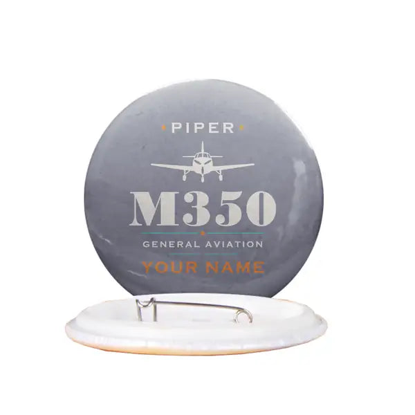 Piper M350 - Heritage + Name - Pin - Gray