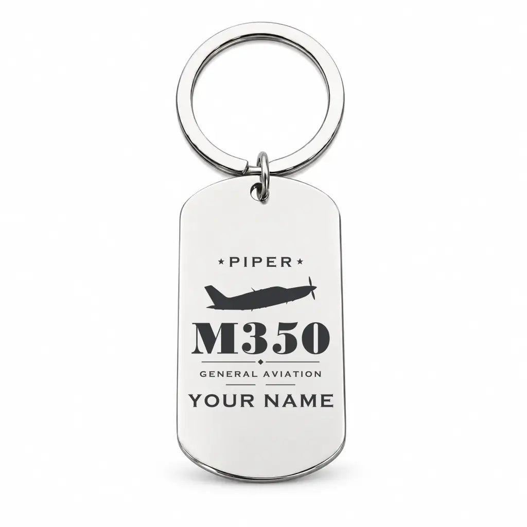 Piper M350 - Key Chain - Heritage + Name - Silver