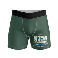 Thumbnail for Piper M350 - Men Boxers - Cartoon + Name - Dark Green