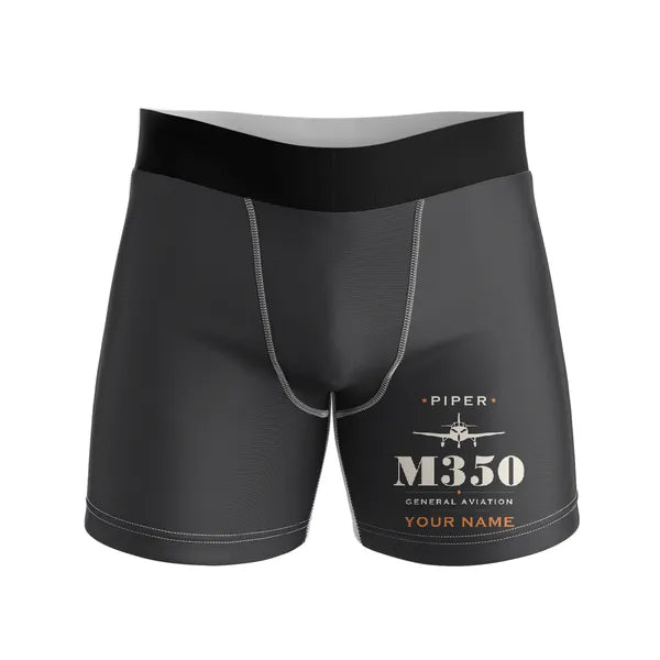 Piper M350 - Men Boxers - Heritage + Name - Black