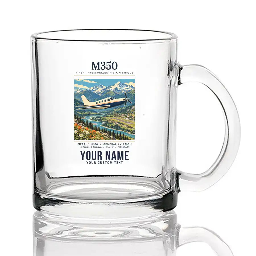 Piper M350 - Poster + Name - Coffee & Tea Glass