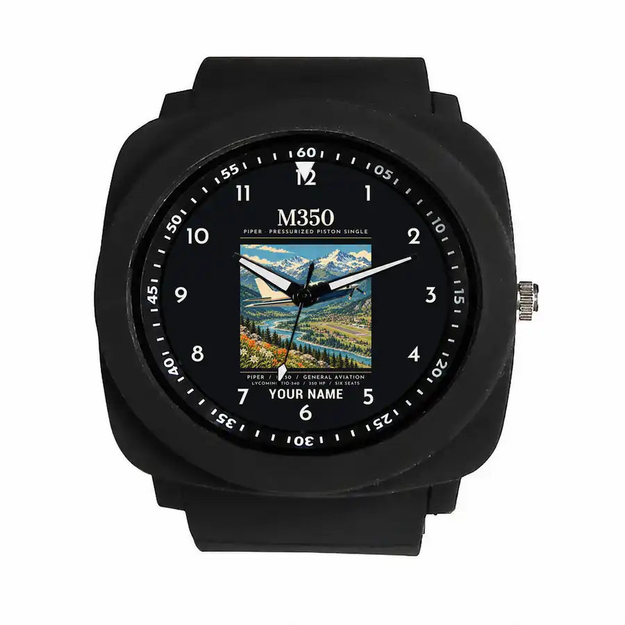 Piper M350 - Poster + Name - Rubber Strap - Black