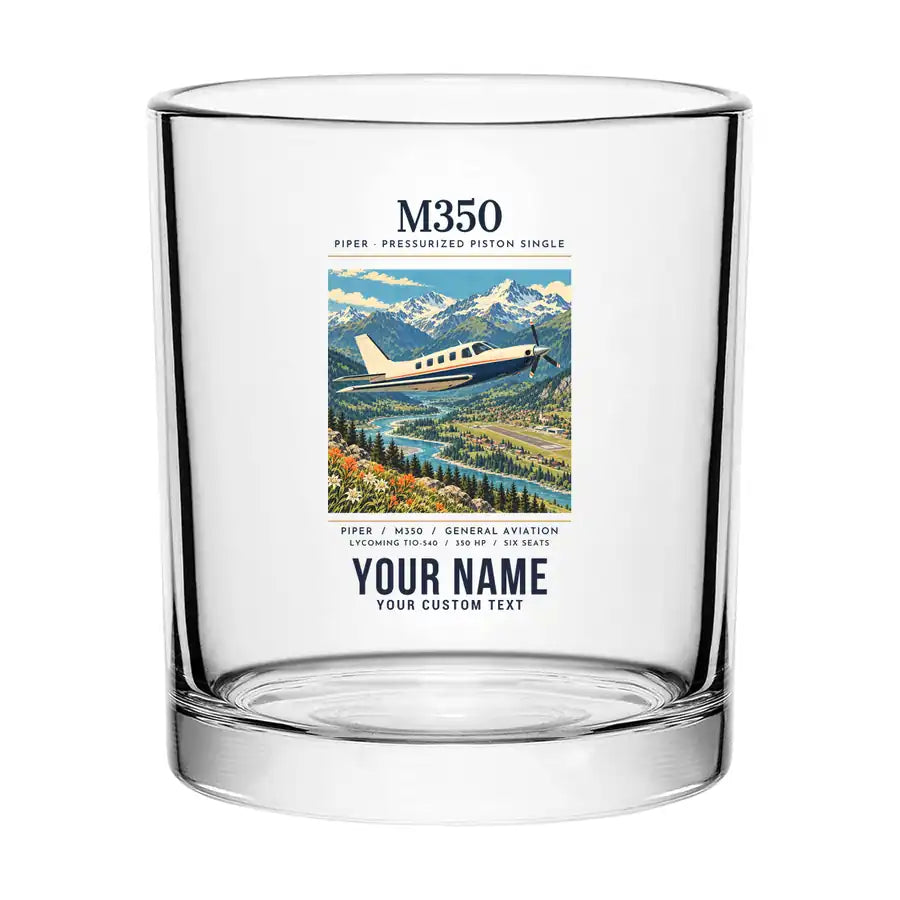 Piper M350 - Poster + Name - Special Whiskey Glass