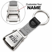 Thumbnail for Piper M350 - Seat Belt Key Chain - Heritage + Name - Gray