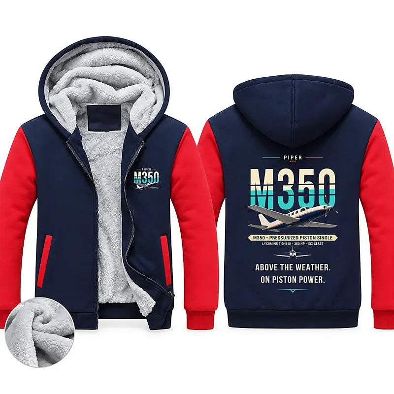 Piper M350 Zipped Sweatshirts - Original - Navy & Red