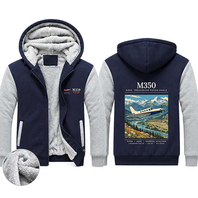 Piper M350 Zipped Sweatshirts - Poster - Navy & Gray