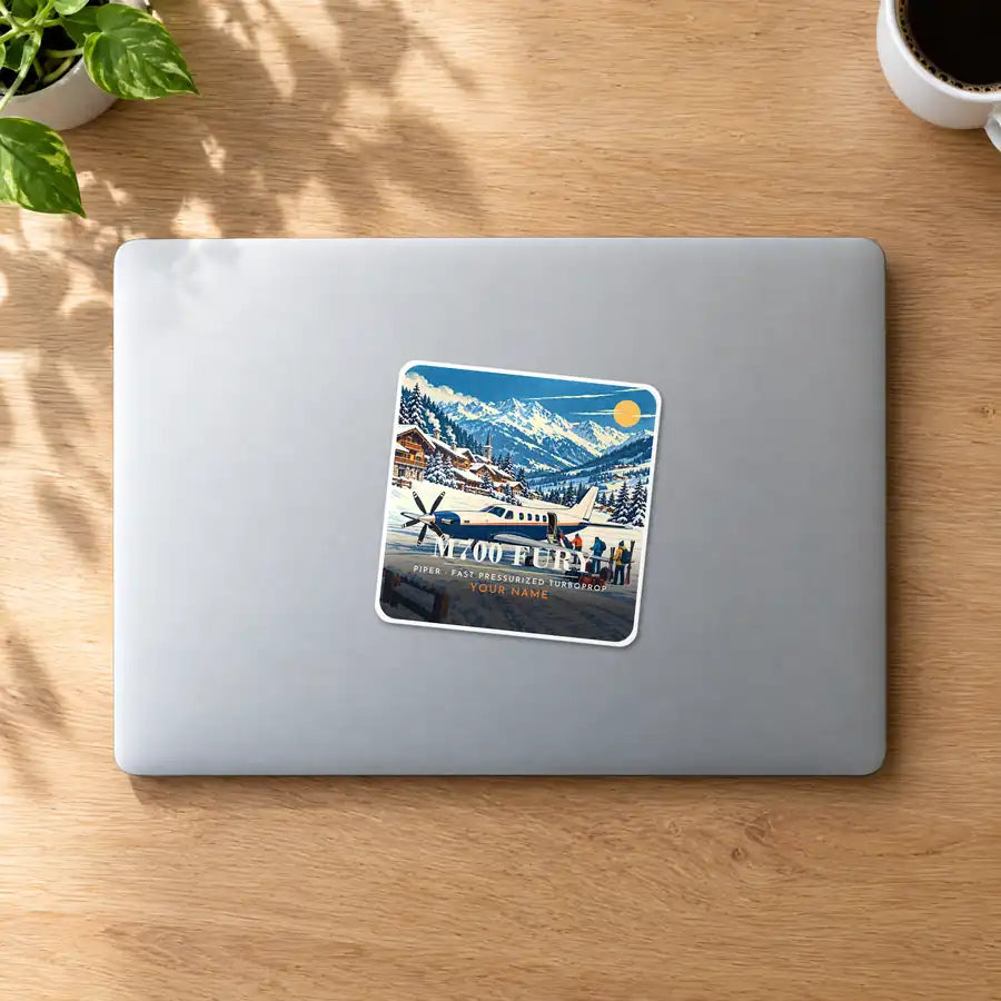 Piper M700 Fury - 3D + Name - Square Sticker - MacBook