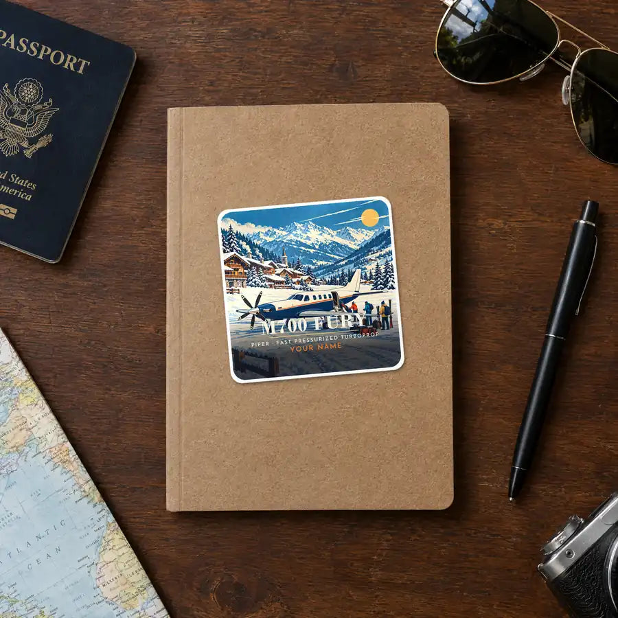 Piper M700 Fury - 3D + Name - Square Sticker - Notebook