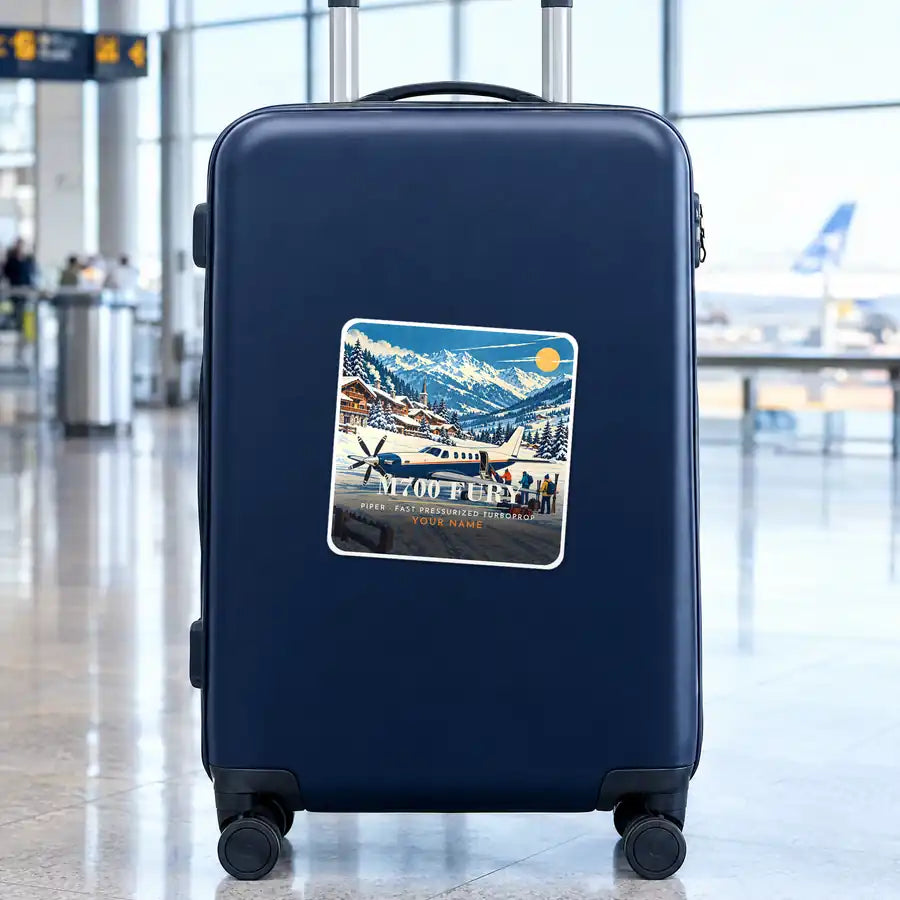 Piper M700 Fury - 3D + Name - Square Sticker - Suitcase