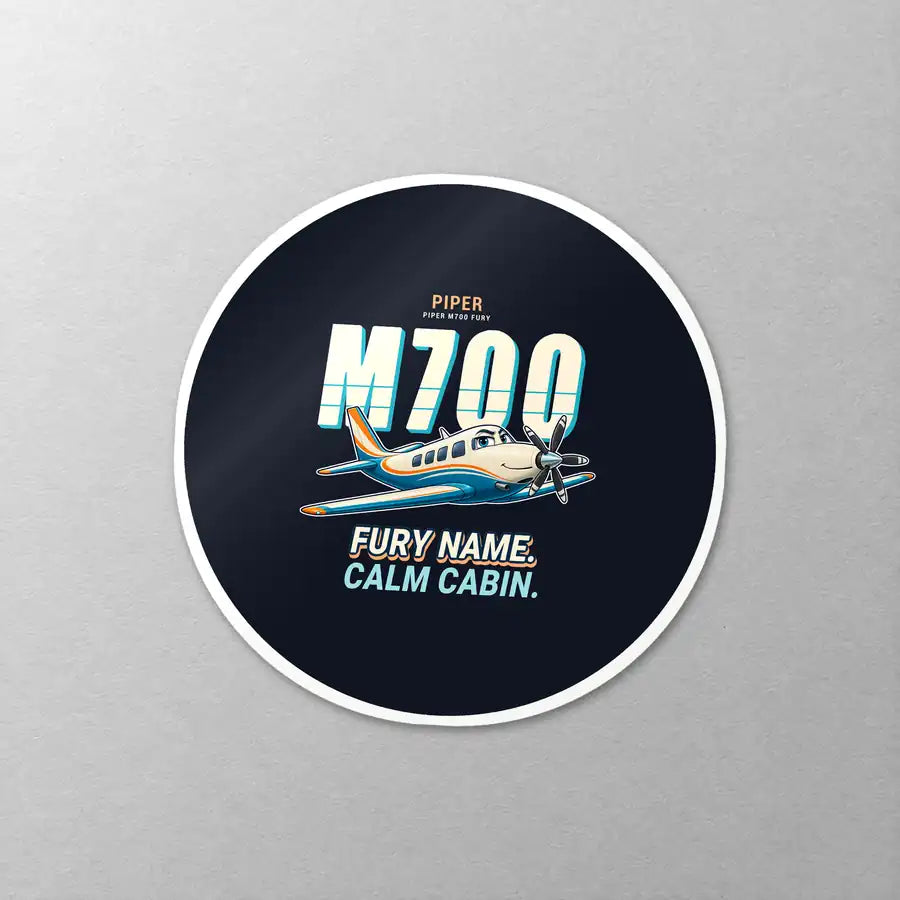 Piper M700 Fury - Cartoon - Circle Sticker - Close-up
