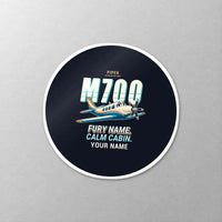 Thumbnail for Piper M700 Fury - Cartoon + Name - Circle Sticker - Close-up