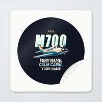 Thumbnail for Piper M700 Fury - Cartoon + Name - Circle Sticker - Peel