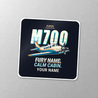 Thumbnail for Piper M700 Fury - Cartoon + Name - Square Sticker - Close-up