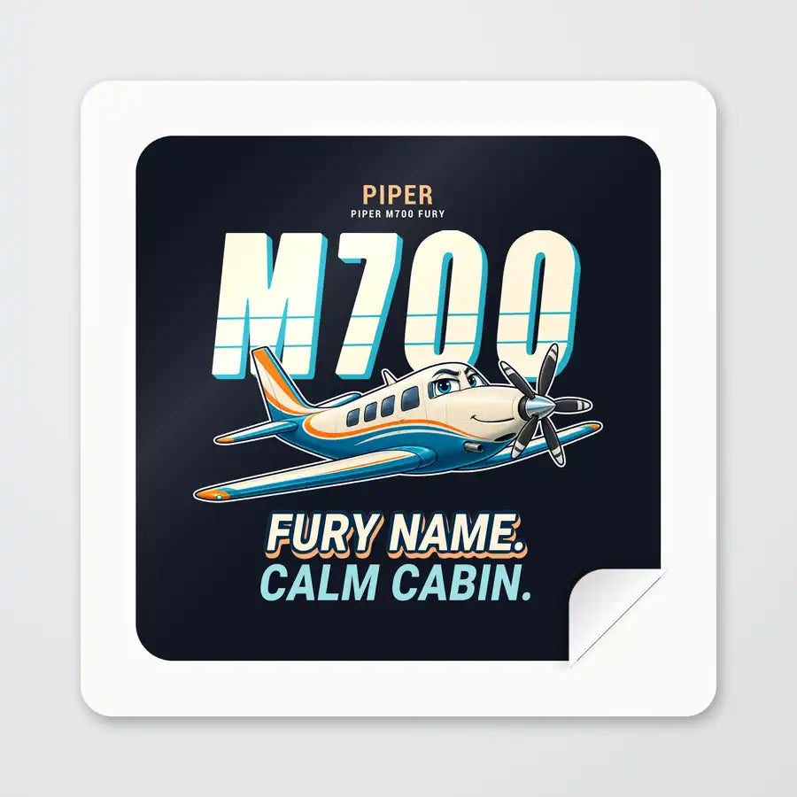 Piper M700 Fury - Cartoon - Square Sticker - Peel