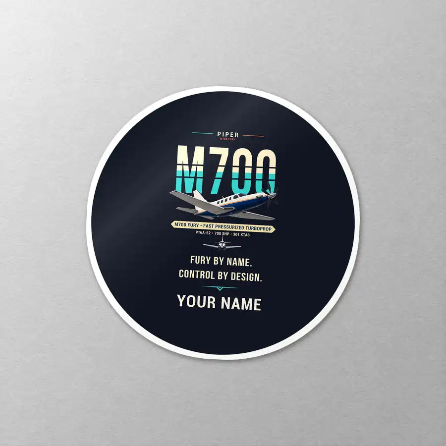 Piper M700 Fury - Original + Name - Circle Sticker - Close-up