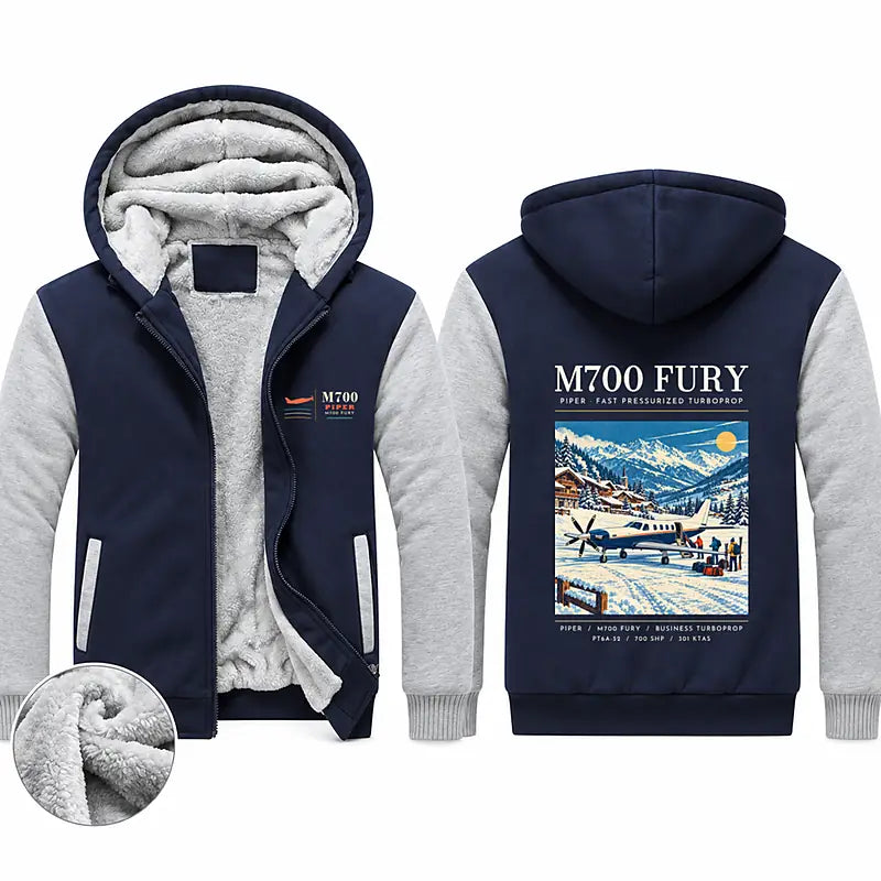 Piper M700 Fury Zipped Sweatshirts - Poster - Navy & Gray