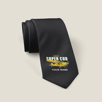Thumbnail for Piper PA-18 Super Cub - Cartoon + Name - Tie - Black