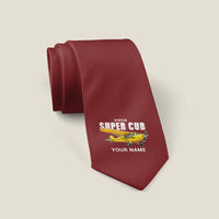 Thumbnail for Piper PA-18 Super Cub - Cartoon + Name - Tie - Dark Red