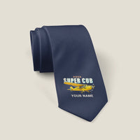 Thumbnail for Piper PA-18 Super Cub - Cartoon + Name - Tie - Navy Blue