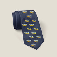 Thumbnail for Piper PA-18 Super Cub - Cartoon Pattern - Tie - Navy Blue