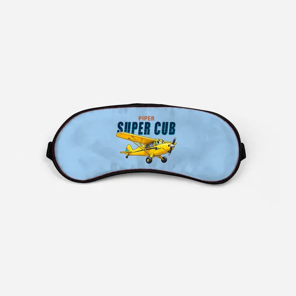 Piper PA-18 Super Cub - Cartoon - Sleep Mask - Light Blue