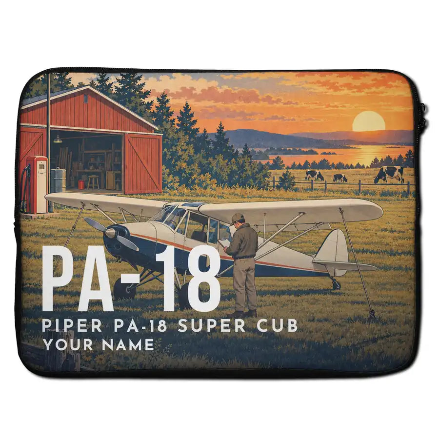 Piper PA-18 Super Cub - Laptop Sleeve + Name