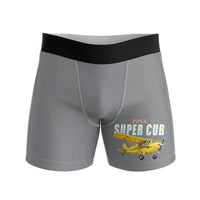 Thumbnail for Piper PA-18 Super Cub - Men Boxers - Cartoon - Gray