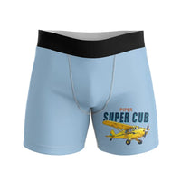 Thumbnail for Piper PA-18 Super Cub - Men Boxers - Cartoon - Light Blue